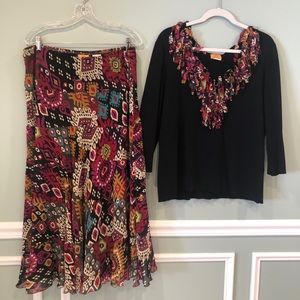 Ruby Road skirt with matching sweater top